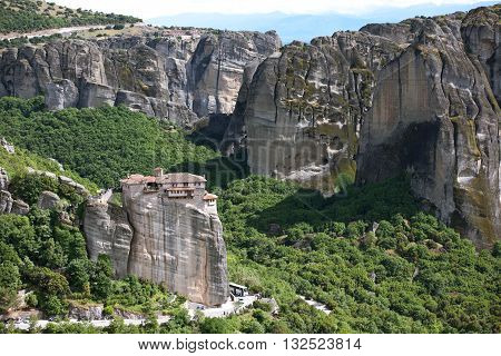 Meteora. Rusanov Monastery (St Barbara). Greece. Kalambaka. May 3, 2016