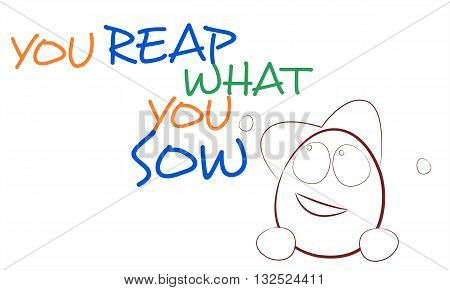 An English proverb with smiling face cartoon