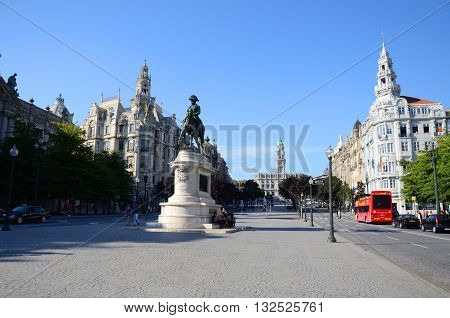 Square of freedom in Porto, Portugal. 13 October, 2015