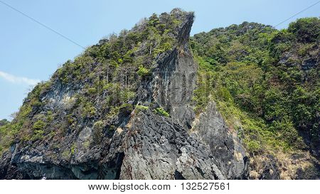 Limestone Rocks At Thailands Coast