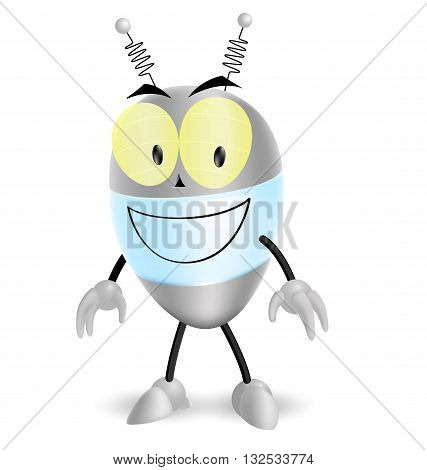 A smiling egg like gradient mesh robot