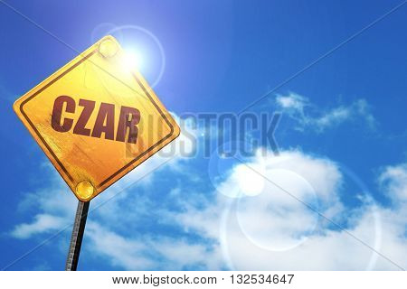 czar, 3D rendering, glowing yellow traffic sign 