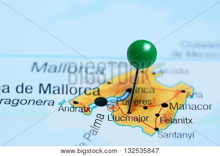Llucmajor pinned on a map of Spain