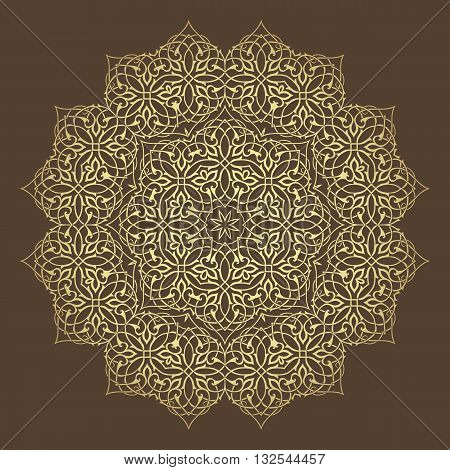 Decorative ornate round frame in Victorian style. Ornamental round border for wedding invitations and greeting cards.Vector illustration