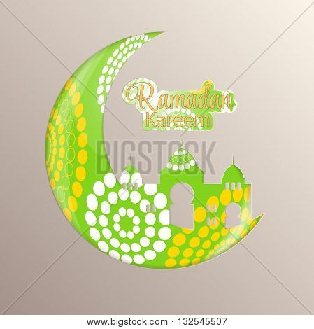 Background for Muslim Community Festival Ramadan Rareem.  Eid Mubarak. Vector Illustration EPS10
