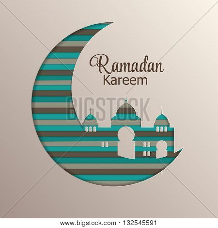 Background for Muslim Community Festival Ramadan Rareem.  Eid Mubarak. Vector Illustration EPS10