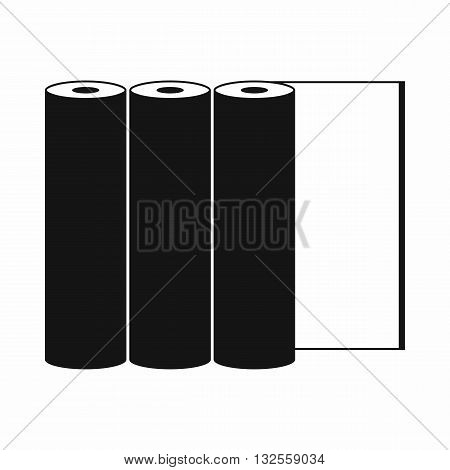 Rolls of paper icon in simple style on a green background