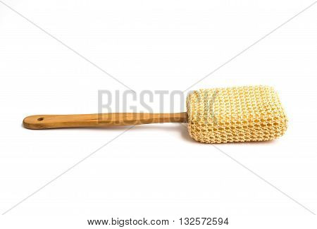 Loofah Long Handled Back Brush on white back ground