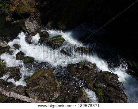 arial shot of a river in oregon