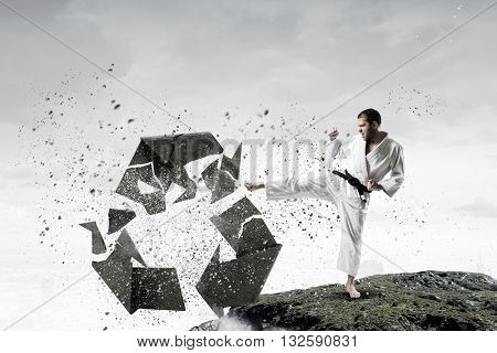 Krate man in action