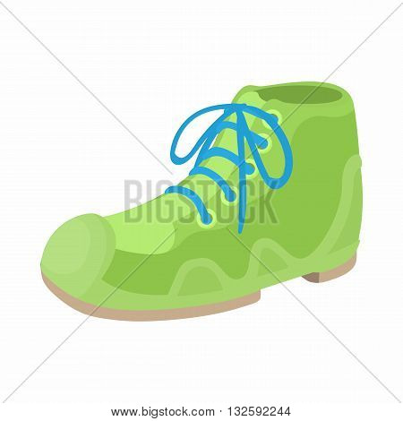 Green boot icon in cartoon style on a white background