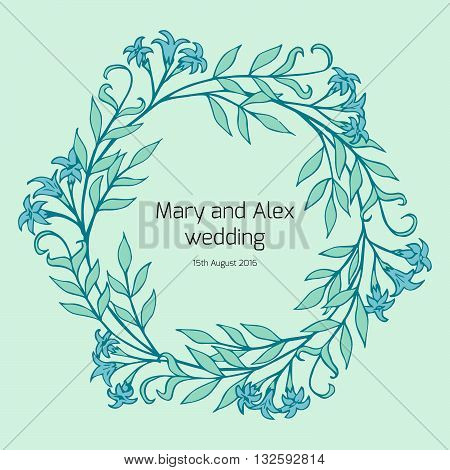 Wedding wreath. Wedding vector design element. Pastel colors.