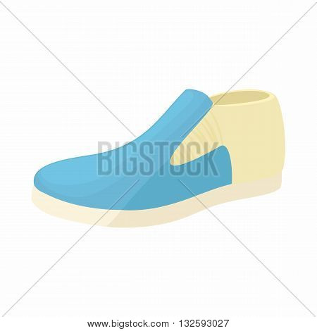 Blue man shoe icon in cartoon style on a white background