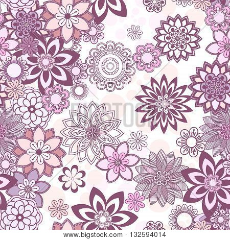 Mandala pattern floral elements decorative ornament. Seamless pattern background. Arab Asian ottoman motifs. Vector illustration