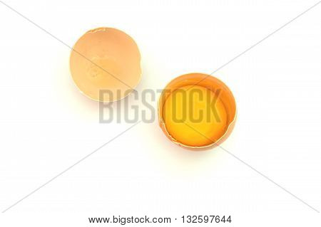 raw chicken egg isolated on white background