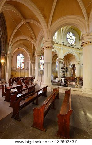 Triel sur Seine France - april 12 2016 : the gothic and renaissance Saint Martin church