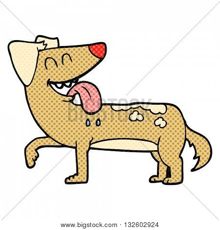 freehand drawn cartoon panting dog