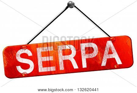 Serpa, 3D rendering, a red hanging sign