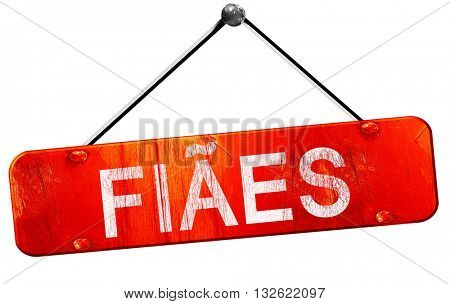 Fiaes, 3D rendering, a red hanging sign
