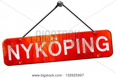 Nykoping, 3D rendering, a red hanging sign