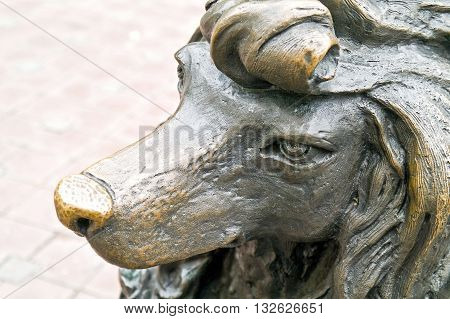 GOMEL BELARUS - September 29.2010: Figure fantastic character dog Artnmon about municipal Child's theatre