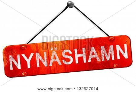 Nynashamn, 3D rendering, a red hanging sign