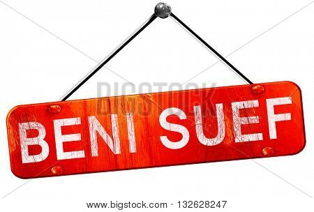 beni suef, 3D rendering, a red hanging sign