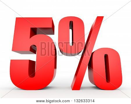 Discount 5 Percent Off. 3D Illustration.