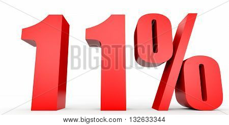 Discount 11 Percent Off. 3D Illustration.