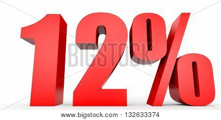 Discount 12 Percent Off. 3D Illustration.