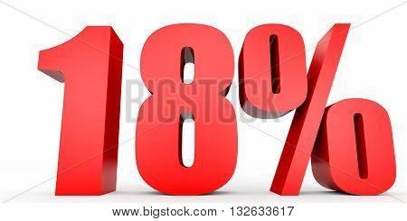 Discount 18 Percent Off. 3D Illustration.