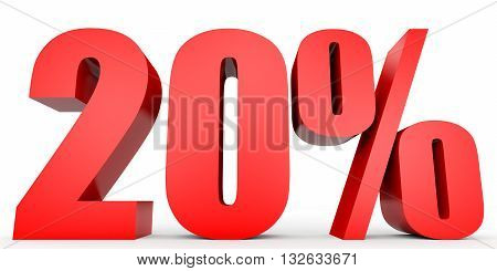 Discount 20 Percent Off. 3D Illustration.