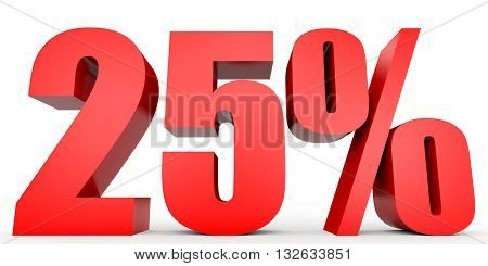 Discount 25 Percent Off. 3D Illustration.