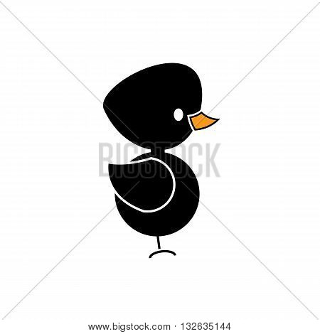 Beautiful cute cartoon style ugly duck vector illustration isolated on white background.
