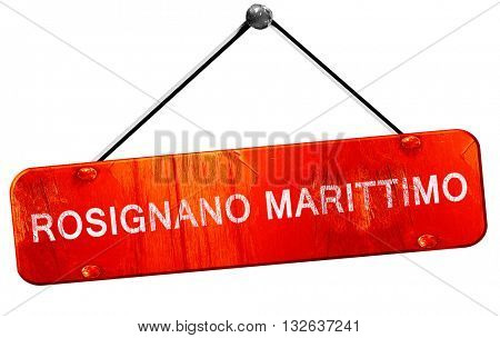 Rosignano marittimo, 3D rendering, a red hanging sign