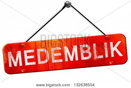 Medemblik, 3D rendering, a red hanging sign