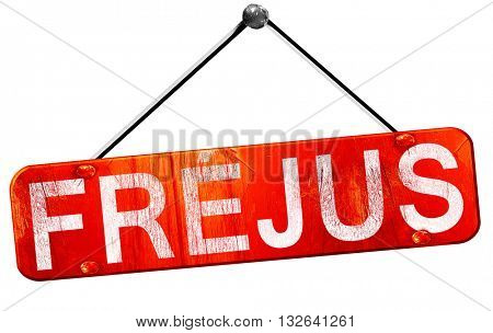 frejus, 3D rendering, a red hanging sign