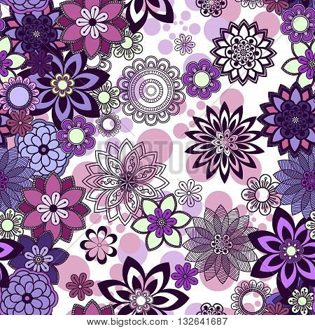 Mandala pattern floral elements decorative ornament. Seamless pattern background. Arab Asian ottoman motifs. Vector illustration