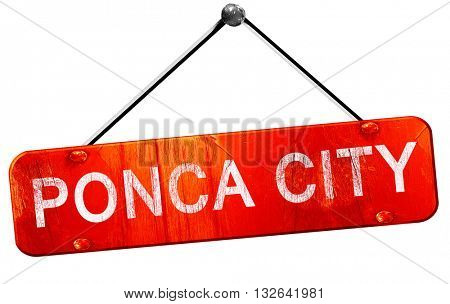 ponca city, 3D rendering, a red hanging sign