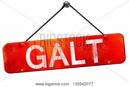 galt, 3D rendering, a red hanging sign