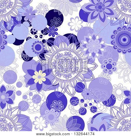 Mandala pattern floral elements decorative ornament. Seamless pattern background. Arab Asian ottoman motifs. Vector illustration