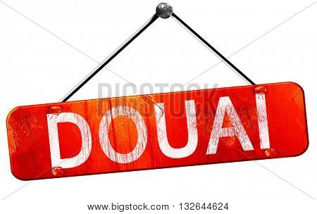 douai, 3D rendering, a red hanging sign
