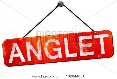 anglet, 3D rendering, a red hanging sign