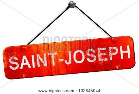 saint-joseph, 3D rendering, a red hanging sign