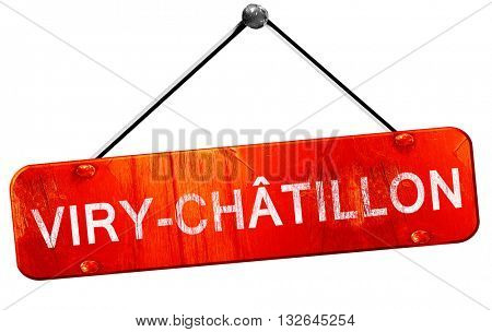 viry-chatillon, 3D rendering, a red hanging sign