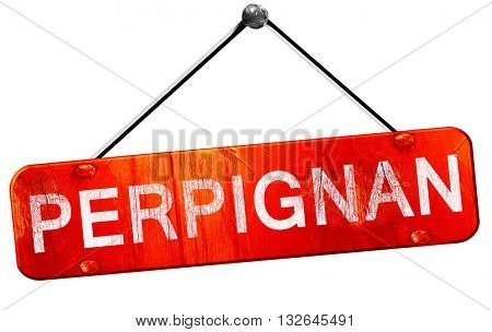 perpignan, 3D rendering, a red hanging sign