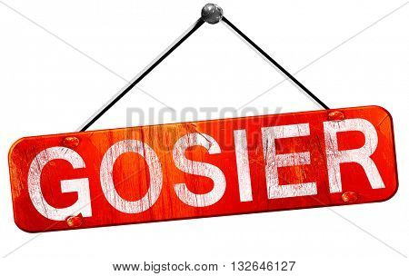 gosier, 3D rendering, a red hanging sign