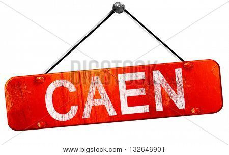 caen, 3D rendering, a red hanging sign