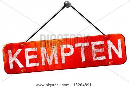 Kempten, 3D rendering, a red hanging sign