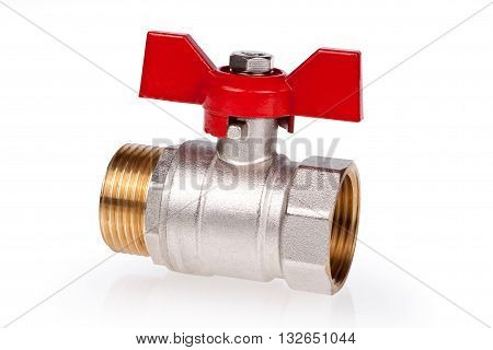 red water valve isolated on white background